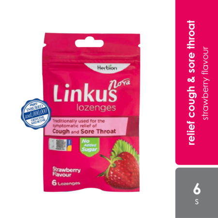 Linkus Nova Strawberry Lozenges 6S | Relief Cough & Sore Throat