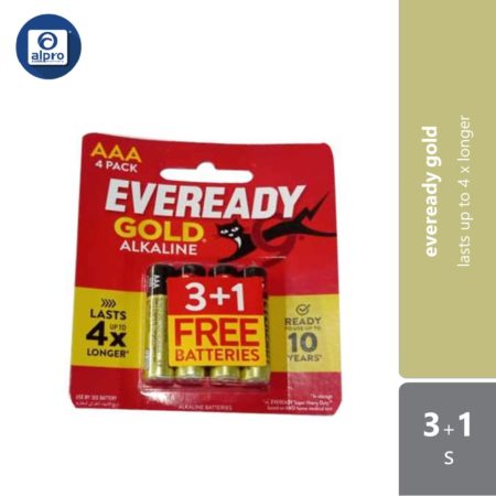 Eveready Gold AAA 3 Free 1| Up to 4x Longer