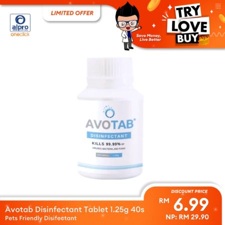 (TLB) Avotab Disinfectant Tablet 1.25g 40s | Pets Friendly Disifectant
