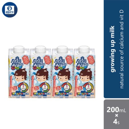 Farm Fresh Grow UHT Formulated Milk 200ml ×4s | Natural Source of Calcium and Vitamin D