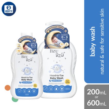 Bzu Bzu Head-To-Toe Baby Wash (200mL/ 600mL) | Gentle and Calming Scent