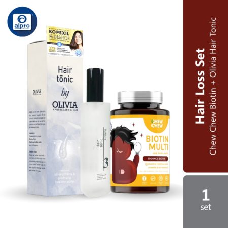 Bundle: Hair Loss Set (Olivia Hair Tonic 100ml + Chew Chew Biotin 60s)