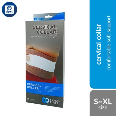 Grace Care Cervical Collar with Soft Foam CF330 (Size S/ M/ L/ XL) | Comfortable Soft Support
