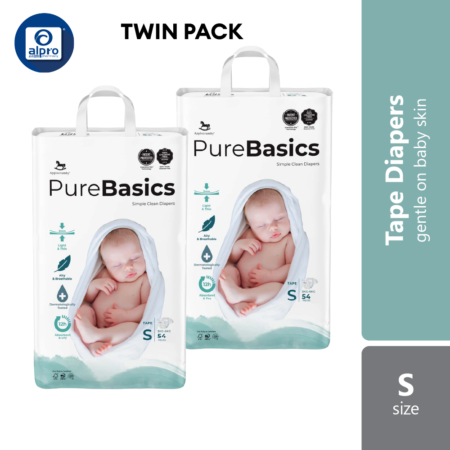 [Twin Pack] Applecrumby Purebasics Tape Diaper (S~XL)