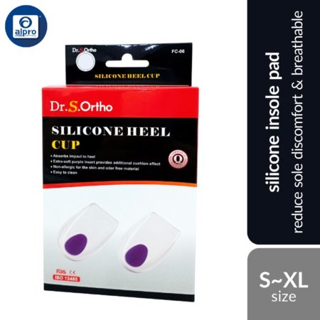 Dr.S.Ortho Silicone Heel Cup FC06 (S/ M/ L/ XL) | Reduce Sole Discomfort & Breathable