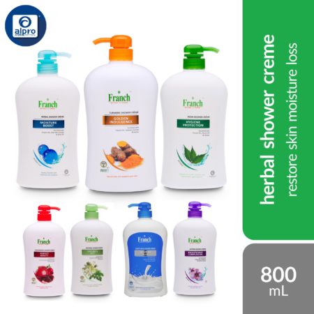 Franch Herbal Shower Crème (Assorted) 800mL | Restore Hair Moisture Loss