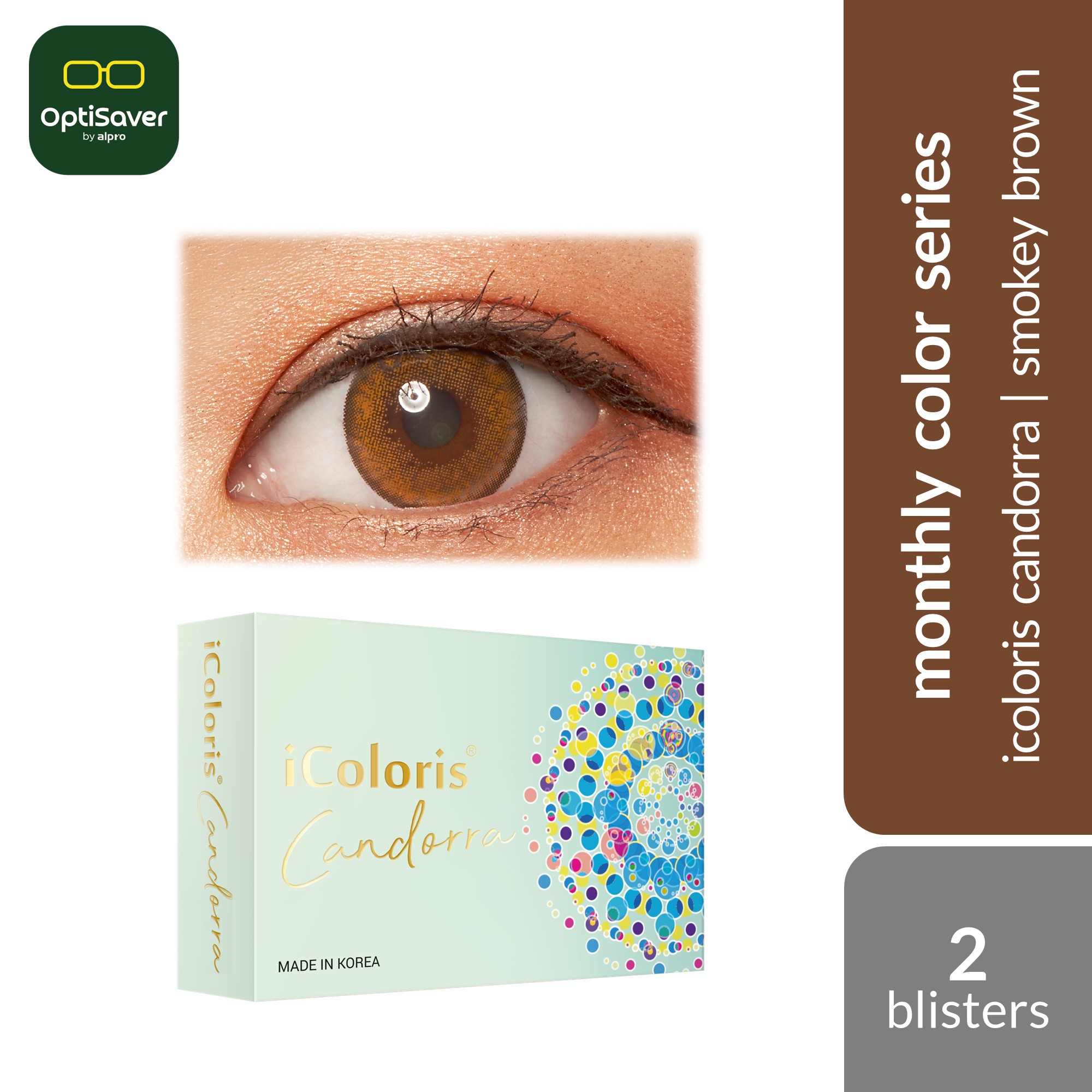 [Pre-Order] Bionics iColoris Candorra 30D 2s | Monthly Contact Lenses [Smokey Brown]