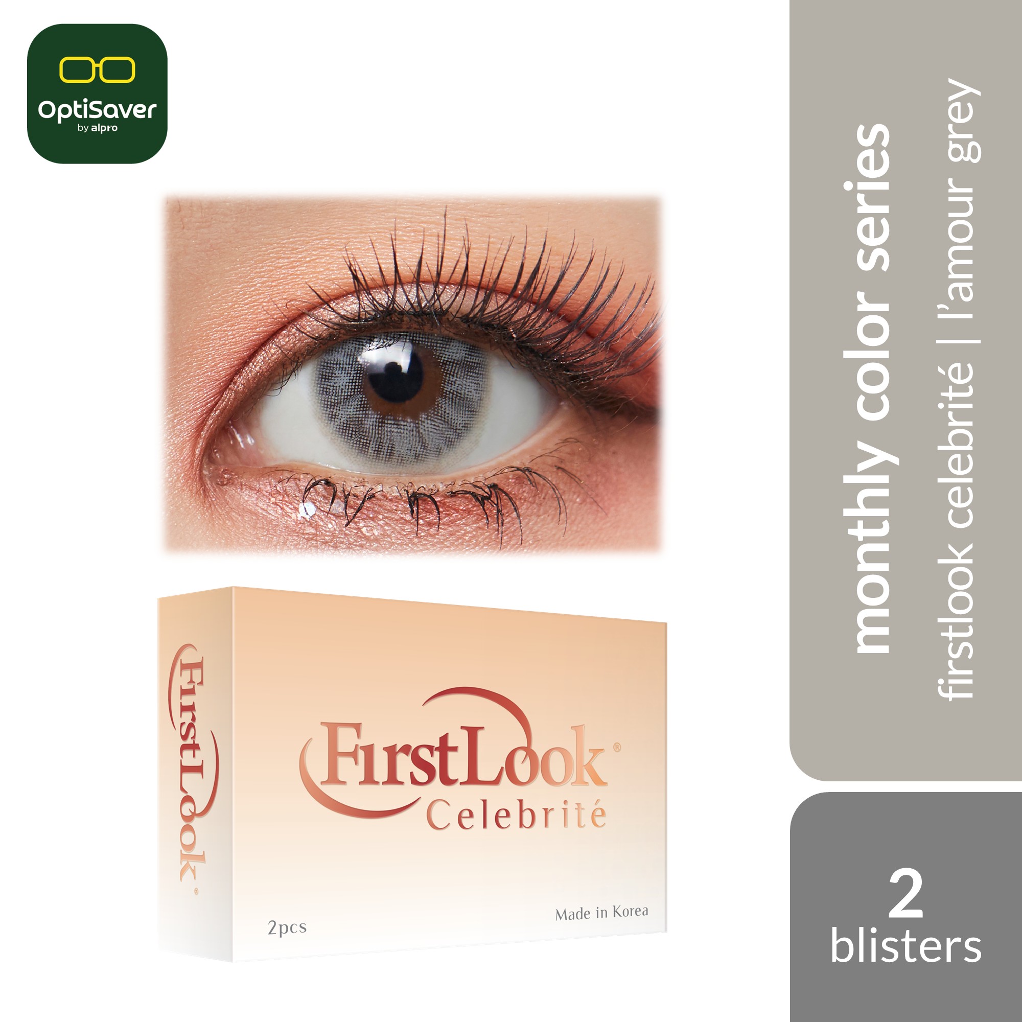 [Pre-Order] Bionics Firstlook Celebrité 30D 2s | Monthly Contact Lenses [L’ Amour Grey]
