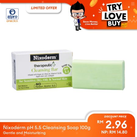(TLB) Nixoderm pH5.5 Cleansing Soap 100g | Gentle and Moisturizing