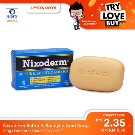 (TLB) Nixoderm Sulfur & Salicylic Acid Soap 100g | Exfoliates Dead Skin Cells