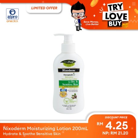 (TLB) Nixoderm Moisturizing Lotion 200mL +25mL | Hydrate & Soothe Sensitive Skin