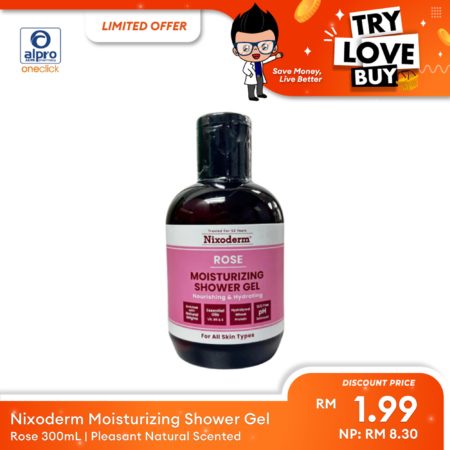 (TLB) Nixoderm Moisturizing Shower Gel (Rose) 300mL | Pleasant Natural Scented Shower Gel