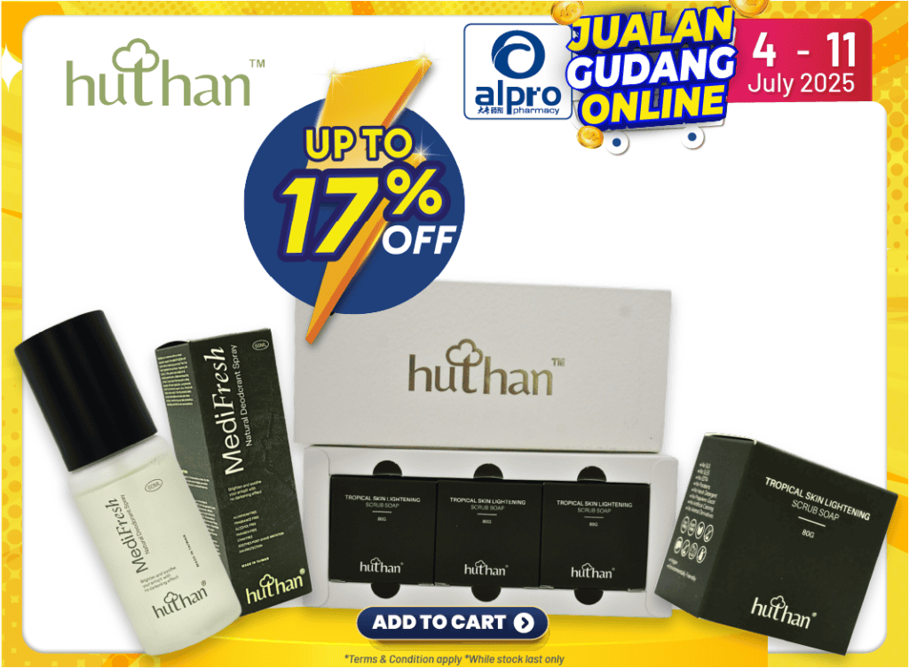 huthan Medifresh Natural Deodorant Spray 60mL | Brighten & Soothe Armpit